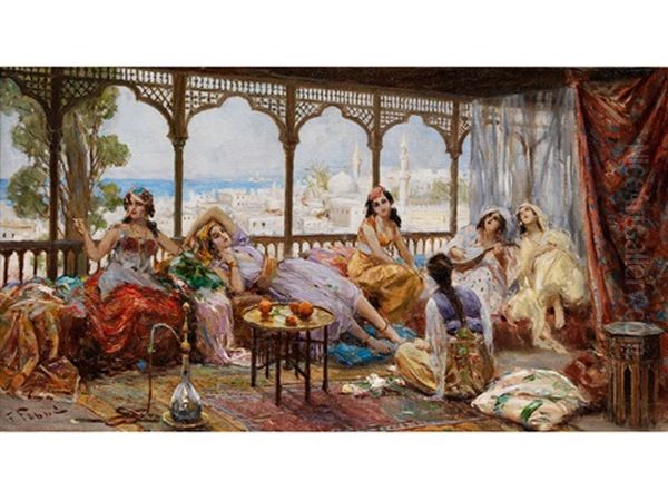 Haremsdamen Im Serail Oil Painting by Fabbio Fabbi