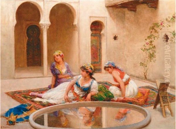 Dans Le Patio Oil Painting by Fabbio Fabbi