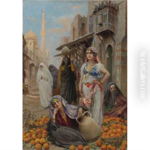 The Orange Seller Oil Painting by Fabbio Fabbi