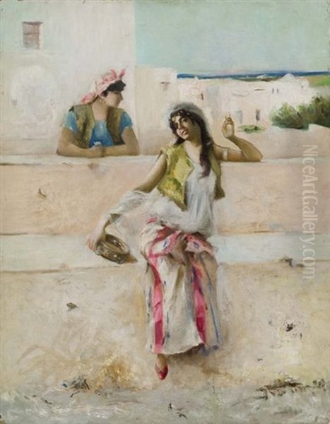 Orientale Au Tambourin Oil Painting by Fabbio Fabbi