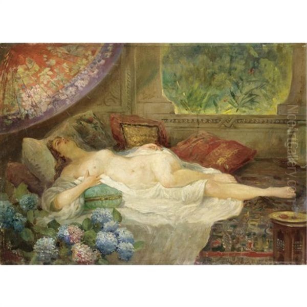 Odalisca Oil Painting by Fabbio Fabbi