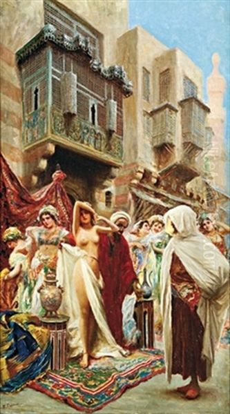 Le Marche Aux Esclaves Oil Painting by Fabbio Fabbi