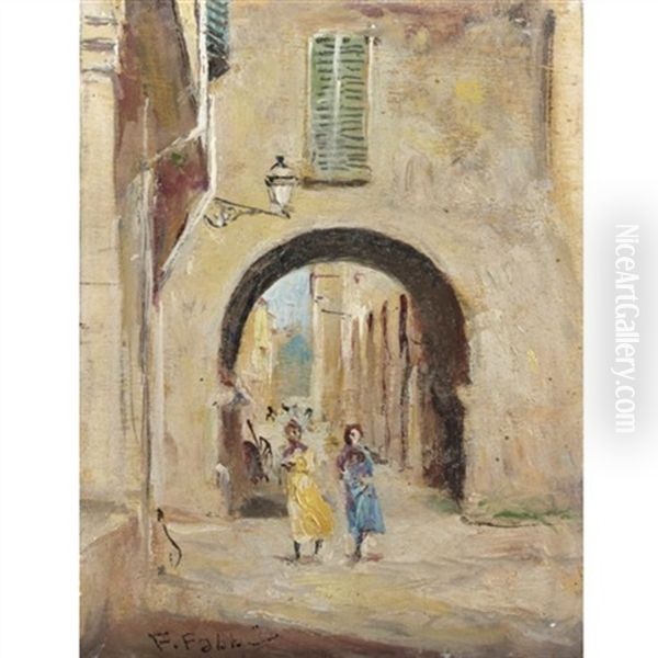 Bologna, Arco Di Via Piella Oil Painting by Fabbio Fabbi