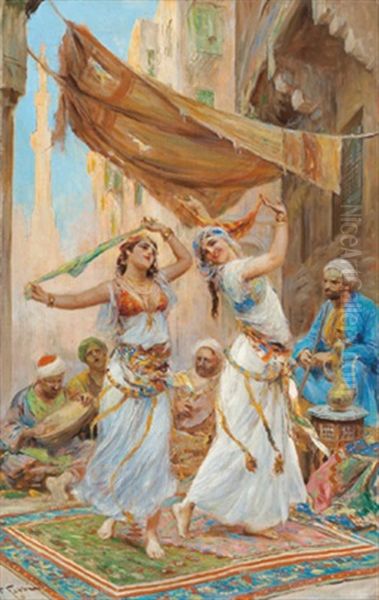 Bauchtanzerinnen Im Bazar Oil Painting by Fabbio Fabbi
