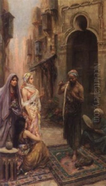 Le Charmeur De Serpent Oil Painting by Fabbio Fabbi