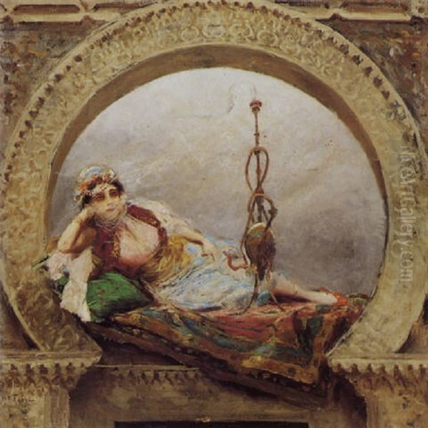 Odalisca Sdraiata Oil Painting by Fabbio Fabbi