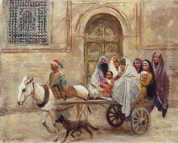 Moresque Street Scene Oil Painting by Fabbio Fabbi