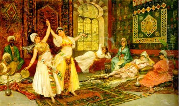 Dance In The Harem Oil Painting by Fabbio Fabbi