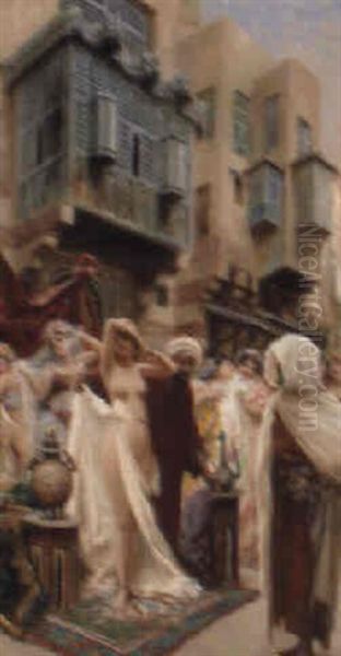 At The Slave Market Oil Painting by Fabbio Fabbi