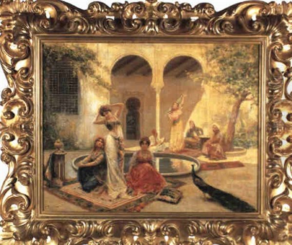 Oriental Dancing Girls Oil Painting by Fabbio Fabbi