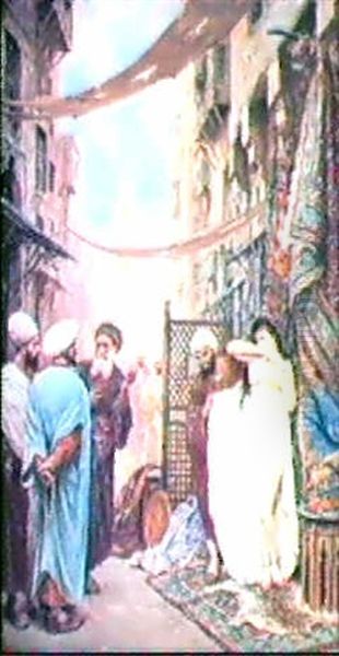 La Vendita Di Una Schiava Oil Painting by Fabbio Fabbi