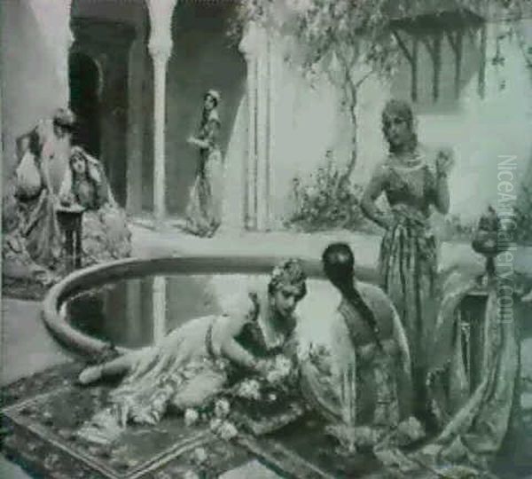 Odalische Nell'harem Oil Painting by Fabbio Fabbi