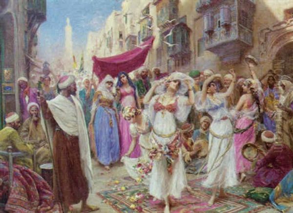 Arabian Village Festival Oil Painting by Fabbio Fabbi