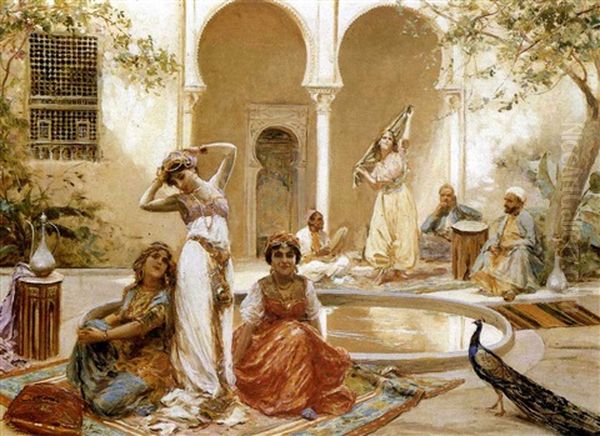In The Courtyard Of The Harem Oil Painting by Fabbio Fabbi