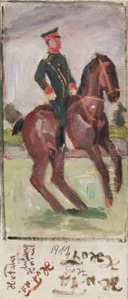 Ranghoherer Kavallerist Oil Painting by Hans Von Faber Du Faur