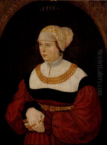 Portrait Of Clara Burckhart, Aged 30 Oil Painting by Conrad Faber von Creuznach
