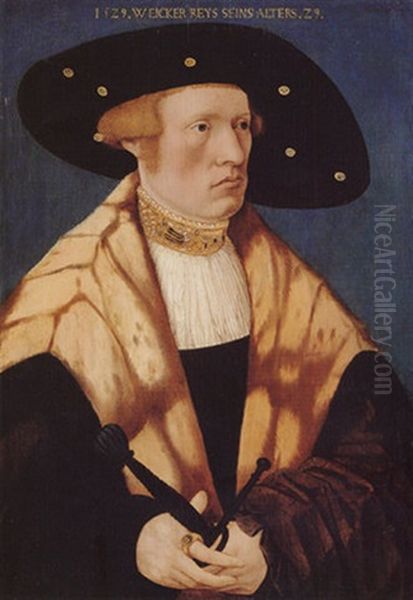 Portrait Of Wiker Raiss At The Age Of Twenty-nine Oil Painting by Conrad Faber von Creuznach