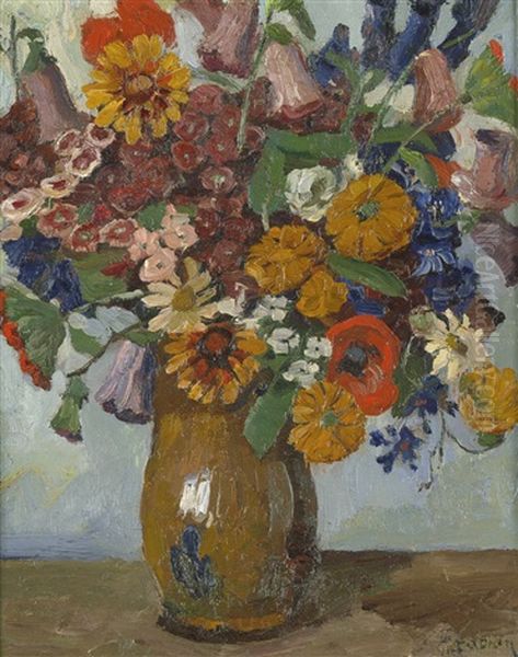 Blumenstraus Oil Painting by Max Fabian