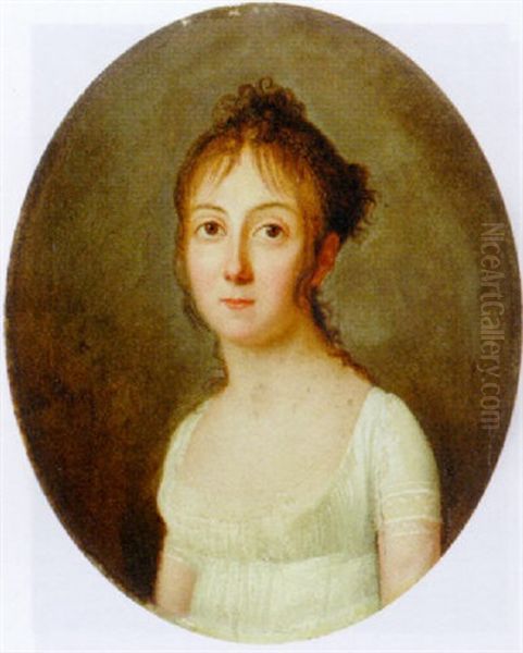 Portrait Of A Lady In A White Dress Oil Painting by Francois-Xavier Fabre