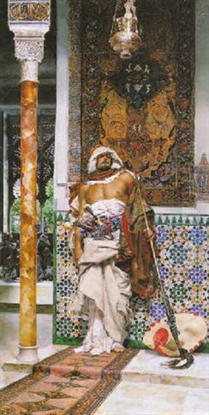 The Arab Sentinel Oil Painting by Antonio Maria Fabres Y Costa