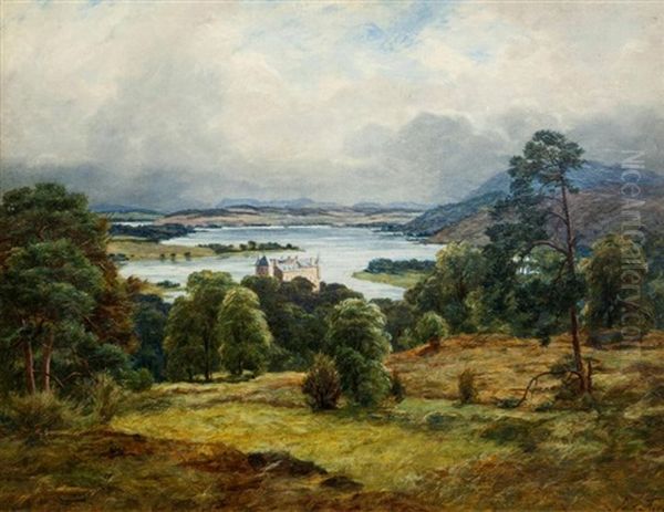 Kenmure Castle And Loch Ken Looking Towards Castle Douglas Oil Painting by James Faed