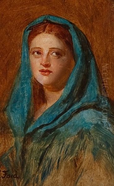 Head Of A Girl Oil Painting by John Faed