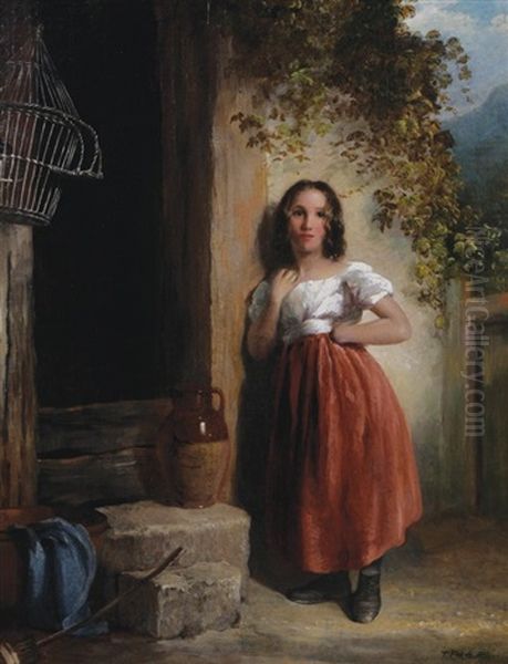 Young Girl Oil Painting by Thomas Faed