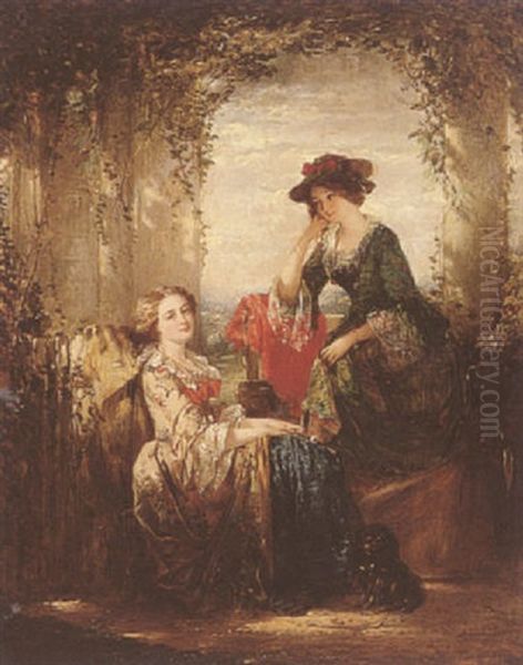 Sophie And Olivia Oil Painting by Thomas Faed