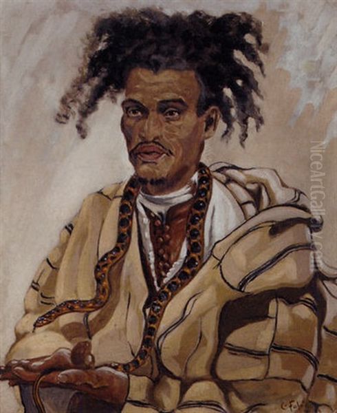 The Snake Charmer Oil Painting by Carl Fahringer
