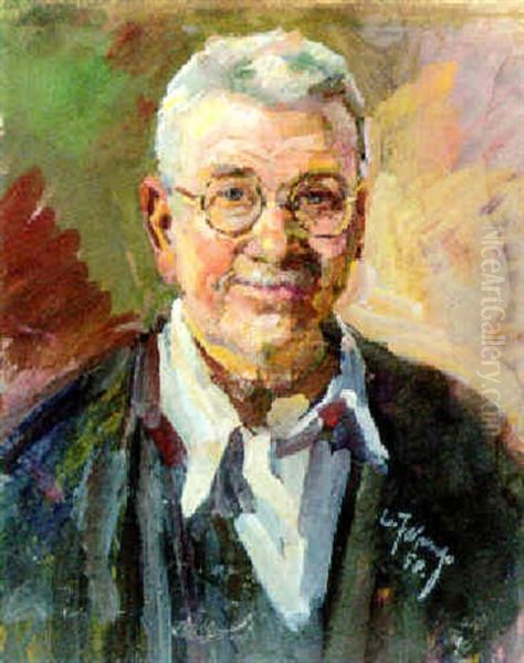 Selbstbildnis Des Kunstlers Oil Painting by Carl Fahringer