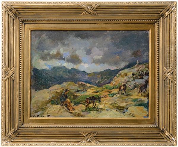 Temporale Imminente (alto Biellese) Oil Painting by Alberto Falchetti