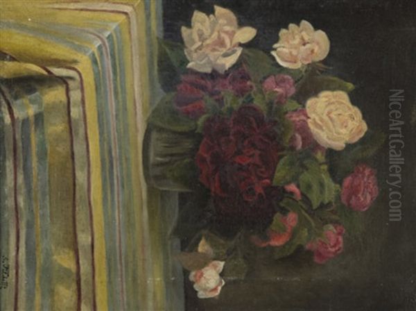 Vaso Di Fiori Oil Painting by Alberto Falchetti