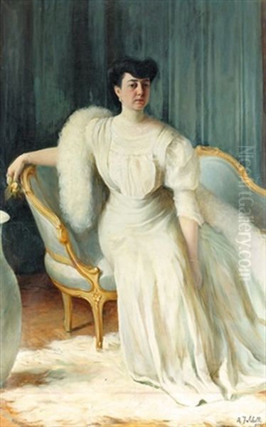 Portrat Einer Eleganten Dame Oil Painting by Alberto Falchetti