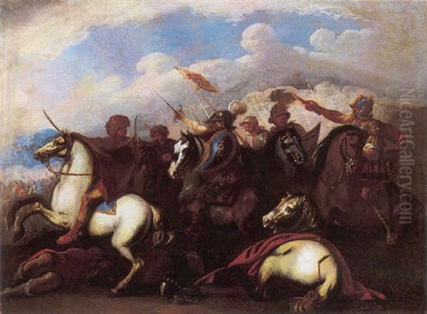 Battaglia Oil Painting by Aniello Falcone