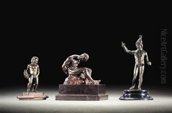 A Bound Captive Seated On A Rocky Outcrop Oil Painting by Bernardo Falcone