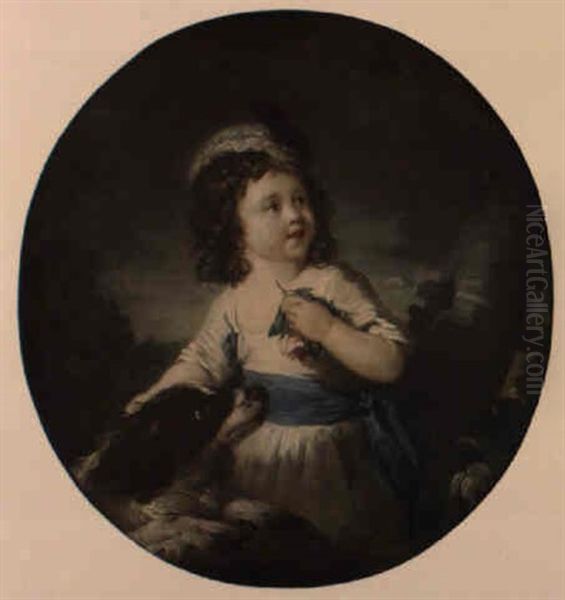 Portrait De Miss Nanette Thelluson, S-ur Du Premier Lord Rendlesham Oil Painting by Pierre-Etienne Falconet