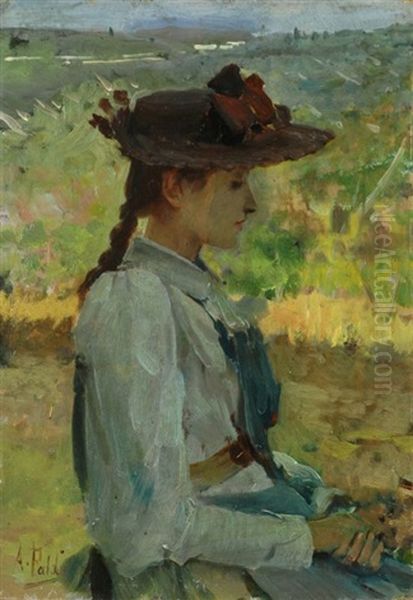 Ritratto Di Fanciulla Oil Painting by Arturo Faldi