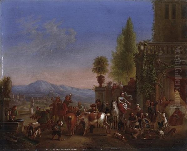 Heimkehr Von Der Jagd Oil Painting by Carel van Falens or Valens