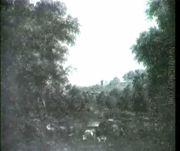 Waldlandschaft. Oil Painting by Carel van Falens or Valens