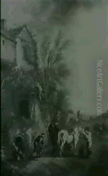 Le Marechal-ferrant Oil Painting by Carel van Falens or Valens