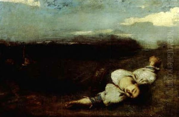 Paysanne Endormie Oil Painting by Jean-Alexandre-Joseph Falguiere