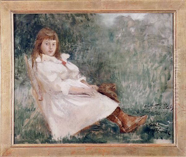 Merci Memee! Oil Painting by Jean-Alexandre-Joseph Falguiere