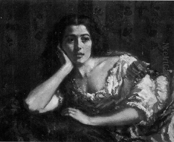 A Moment's Reflection Oil Painting by Jean-Alexandre-Joseph Falguiere