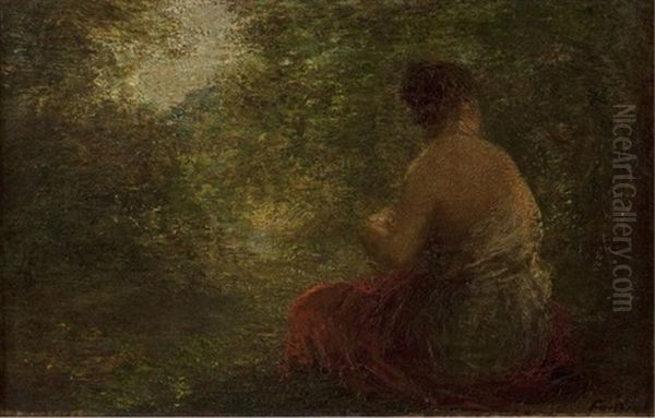 Baigneuse En Rouge Oil Painting by Henri Fantin-Latour