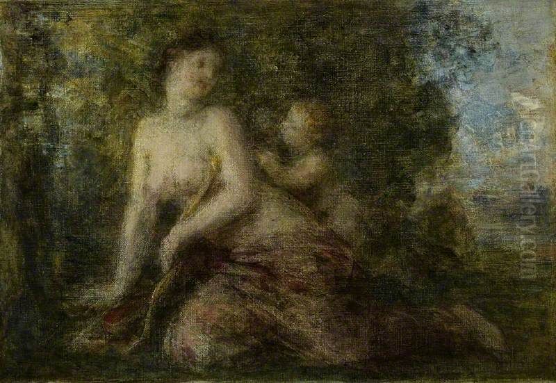 Venus And Cupid Oil Painting by Henri Fantin-Latour