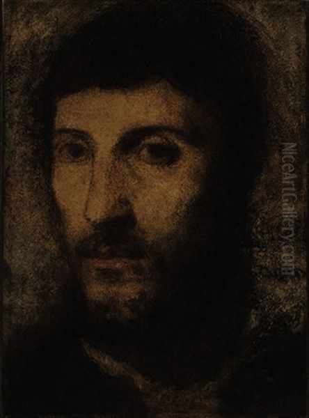 La Tete Du Portrait D'homme (after Titian) Oil Painting by Henri Fantin-Latour