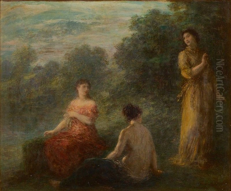 Trois Nymphes Pres D'une Source Oil Painting by Henri Fantin-Latour