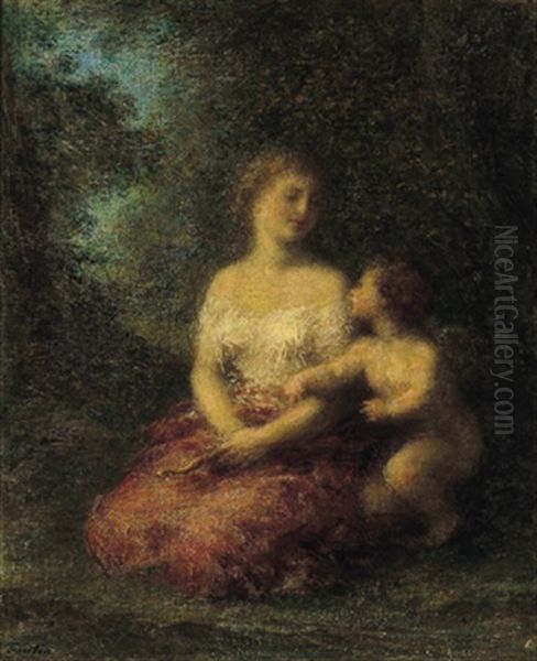 Amor Und Das Madchen Oil Painting by Henri Fantin-Latour