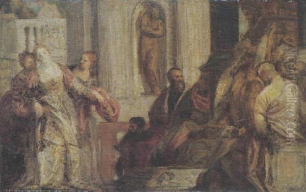 L'evanouissement D'esther Devant Assuerus Oil Painting by Henri Fantin-Latour