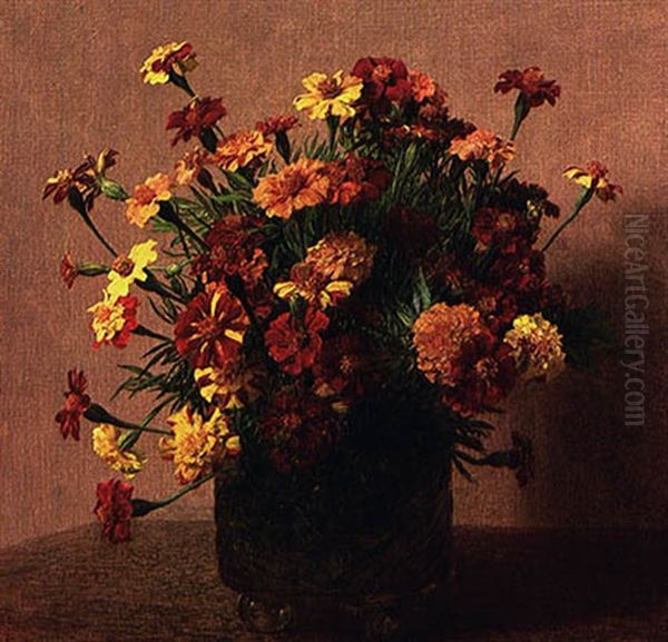 Oeillets D'inde Oil Painting by Henri Fantin-Latour